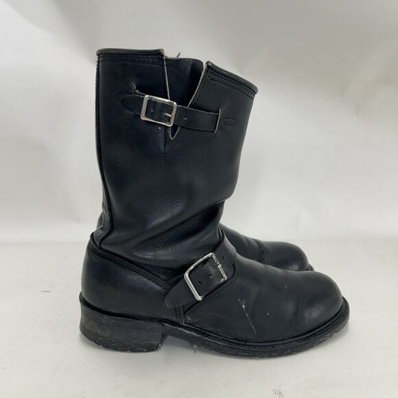 Vintage Engineer Boots Black Leather Made in USA Style 7800 main image 9